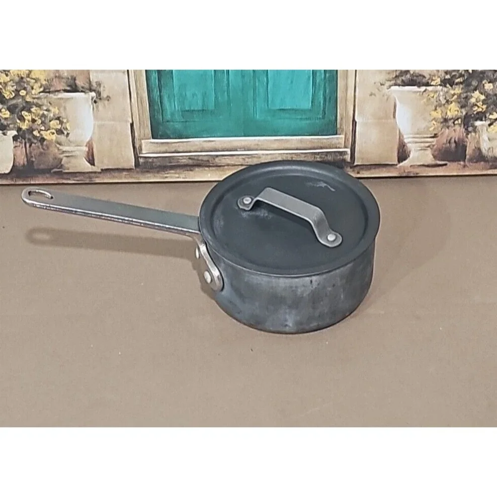 Vtg NSF Commercial Cookware Anodized Aluminum 1 1/2 Qt Pot 305 8701 1/2 w/Lid